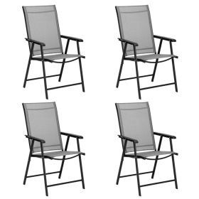 4 Pcs Patio Folding Chair Set , Outdoor Lounge Chairs  for Deck Garden Lawn Pool XH