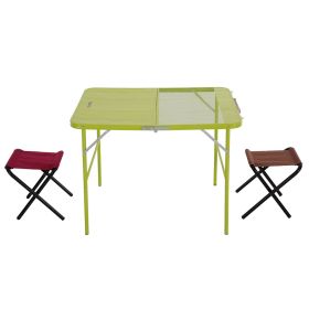 two highly multifunctional combined center half-folding desks with double chairs