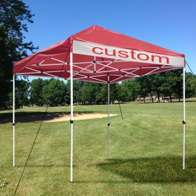 10X10ft EZ Pop Up Canopy Folding Gazebo/Red