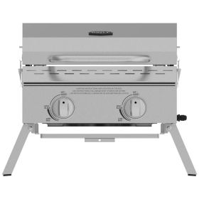 Stainless Steel 2 Burner Tabletop Propane Gas Grill