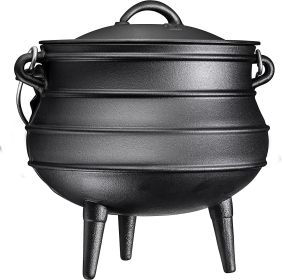 Cast iron pre-seasoned African skillet with lid 10 qt size