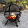 Ikuby ball style fire pit ball of fire with BBQ grill