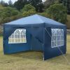 3 x 3m Two Doors & Two Windows Practical Waterproof Right-Angle Folding Tent Blue