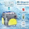 15 Quart Car Cooler Plug-In 12V Travel Electric Cooler; Soft Sided 14L Car Refrigerator