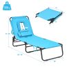 Folding Chaise Lounge Chair Adjustable Outdoor Patio Beach Camping Recliner Turquoise