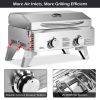 2 Burner Portable BBQ Table Top Propane Gas Grill Stainless Steel