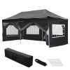 10X20ft EZ Pop Up Canopy Folding Gazebo/Black