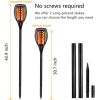 Solar Torch Lights; 48" Height Larger Solar Torches with Flickering Flames Outdoor Garden Indoor Decor - 4 Pack