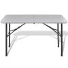 vidaXL Foldable Garden Table 48" HDPE White