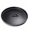 3 Legged Pre-Seasoned Cast Iron Camping Flanged lid Deep Dutch Oven; 6 Quart w/ Metal Bail Handle