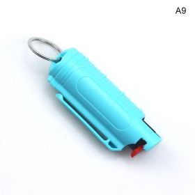 20ml Pepper Spray Tank Mini Portable Self Defense Spray Tank EDC Outdoor Safety Protection Pepper Spray Wolfproof Keychain (Color: Lake blue)