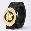 1pc Luxury Cowhide Beauty Head Smooth Buckle Leather Belt For Middle-aged And Young Men Extended Famous Brand Belt Pants Belt