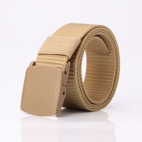 1pc Men's Nylon Automatic Belt; 6 Colors Available (Color: Khaki)