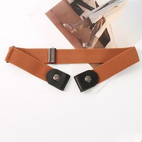 Men's Adjustable Black Elastic Stretch Comfortable Concealed Belt For Jeans Pants (Color: Camel)