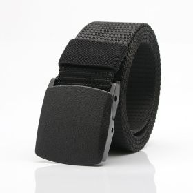 1pc Men's Nylon Automatic Belt; 6 Colors Available (Color: Black)