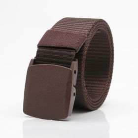 1pc Men's Nylon Automatic Belt; 6 Colors Available (Color: coffee)