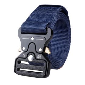 1pc Men's Trendy Simple Vintage Multi-Functional Nylon Sport Belt Gift For Boyfriend And Father (Color: Navy Blue)