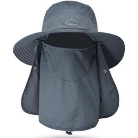 Fishing Hat/Boonie Hat; Detachable UV Sun Screen Wide Brim Hat With Face Cover & Neck Flap (Color: PINK)