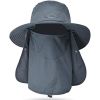 Fishing Hat/Boonie Hat; Detachable UV Sun Screen Wide Brim Hat With Face Cover & Neck Flap