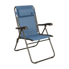 26" Wide Reclining Sling Chair with Pillow; 275 lbs (Color: Blue)