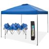 10x10ft Pop Up Canopy Tent Straight Legs Instant Canopy Outdoor With Wheeled Bags