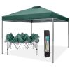 10x10ft Pop Up Canopy Tent Straight Legs Instant Canopy Outdoor With Wheeled Bags