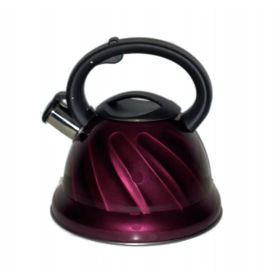 Latest Whistling Kitchen Kettle 3.4 Qt. for Electric; Ceramic; Induction; Halogen ovens Modern Chic Kitchen Style modern design Loud Whistle - 3.2L (Color: Maroon)