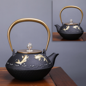 Japanese -Style Creative Literary And Art Hand-Made Boiled Teapot Happy Iron Teapot (Color: Style C)