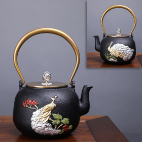 Japanese -Style Creative Literary And Art Hand-Made Boiled Teapot Happy Iron Teapot (Color: Style A)