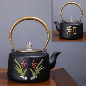 Japanese -Style Creative Literary And Art Hand-Made Boiled Teapot Happy Iron Teapot (Color: Style F)