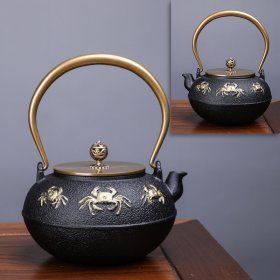 Japanese -Style Creative Literary And Art Hand-Made Boiled Teapot Happy Iron Teapot (Color: Style D)