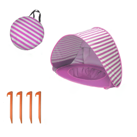 New Stylish Kids Beach Holiday Shade Splash Tent (Color: Pink Stripes)