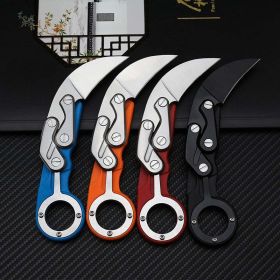 Mechanical Claw Knife Economical Outdoor Adventure Claw Knife Game Claw Knife High Hardness Straight Knife (Color: Red)