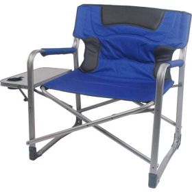 XXL Folding Padded Director Chair with Side Table; Red (Color: Blue)