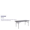 6-Foot Bi-Fold Granite White Plastic Banquet and Event Folding Table with Carrying Handle