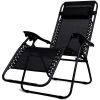 3PC Zero Gravity Reclining Lounge Chairs Pillows Table Portable Folding