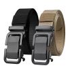 Men's Belt Automatic Metal Buckle Nylon Canvas Webbing Belt Outdoor Work Belt; Nylon Belt With Click Buckle