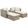 Backyard Pool Outdoor Furmiture 5-Piece Rattan Sectional Sofa Set