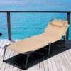 Folding Chaise Lounge Chair Bed Adjustable Outdoor Patio Beach