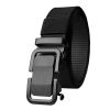 Men's Belt Automatic Metal Buckle Nylon Canvas Webbing Belt Outdoor Work Belt; Nylon Belt With Click Buckle