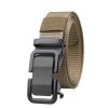 Men's Belt Automatic Metal Buckle Nylon Canvas Webbing Belt Outdoor Work Belt; Nylon Belt With Click Buckle