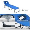 Folding Chaise Lounge Chair Bed Adjustable Outdoor Patio Beach