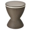 Patio 8 Gallon Patio Rattan Cooler Bar Table With Adjust Ice Bucket