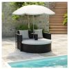 Outdoor Backyard Half-Moon Sectional Furniture Rattan Sofa  2-Piece Set