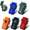 1pc USB Rechargeable Waterproof Windproof Electric Lighter; Portable Flameless Dual Arc Lighter; Smoking Accessory